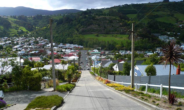 Le panorama depuis le sommet de Baldwin Street.