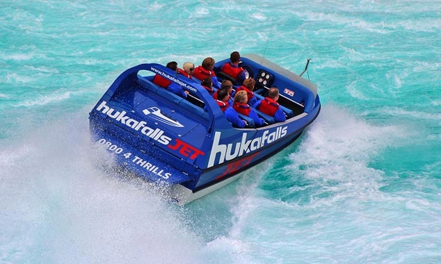 The Huka Falls Jet makes it possible to approach the fall.