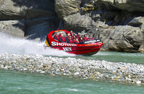 Embark aboard a jet boat to explore canyons.