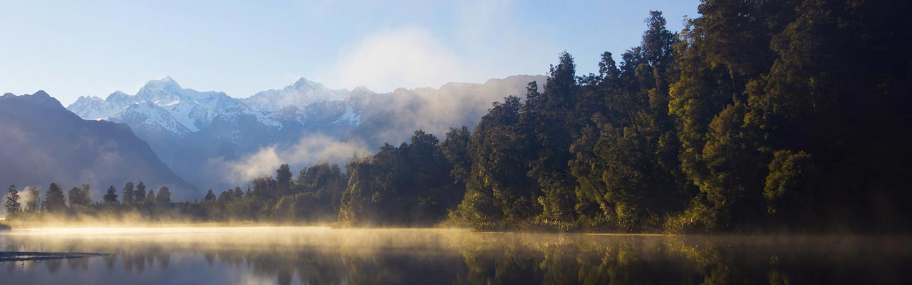 Lake Matheson is famous for its perfect reflection of the mountain.