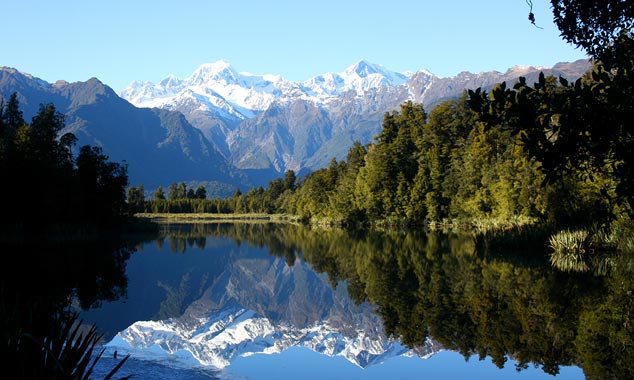 Is this photo of the lake upside down?