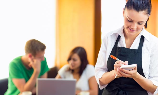 Restoration jobs pay staff at minimum wage. As tips are low, you will not make a lot of money, but your Working Holiday Visa does not really offer you other alternatives.