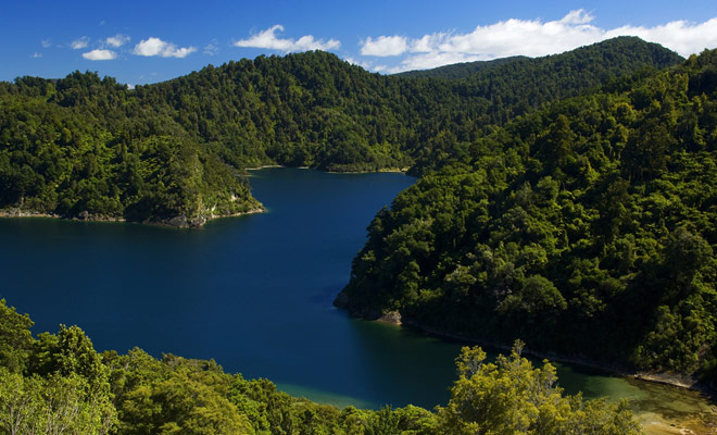 This 54 km2 lake is located in Te Urewera National Park, and its name means