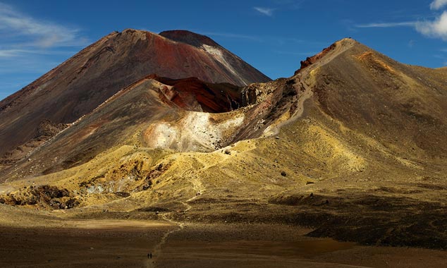Voici la descente à accomplir sur le versant du volcan.