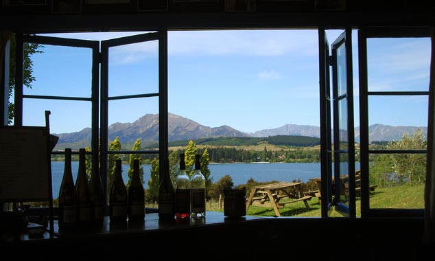 Wine tasting in the Rippon Vineyard.