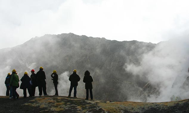 The mountain rumbles and whistles in a disturbing manner.