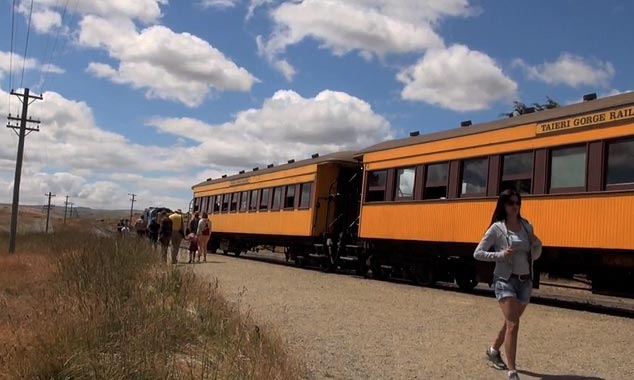 Visite à bord du train touristique de Taieri Gorge Railway.