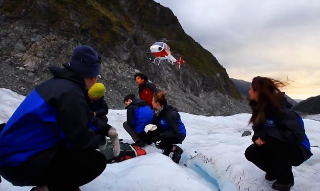 Débuts de la randonnée de Nadine après avoir été déposé en hélicoptère.