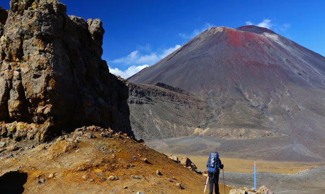 The Tongariro Alpine Crossing and its volcanoes.