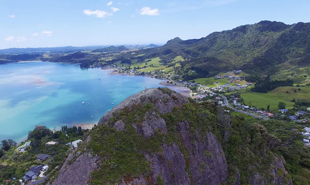 Flying over the Mount Aubrey near Whangarei.